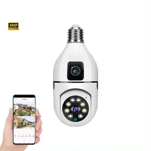 Full HD E27 không dây 220V Trắng Wifi ánh sáng ống kính kép bóng đèn 360 WIFI CCTV Camera an ninh cho gia đình nói chung trong nhà và ngoài trời