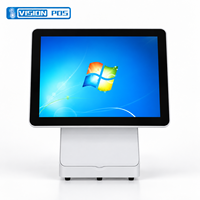 AIO 8GB 256GB 15.6 "moniteurs système de point de vente moniteurs de caisse enregistreuse à double écran moniteur à écran tactile 80MM imprimante thermique pour le paiement