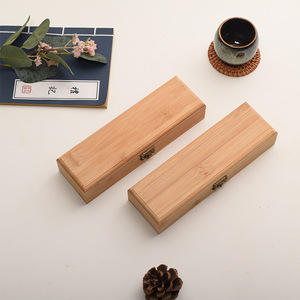 Bamboo Calligraphy Brush Storage Box Rectangle 4cm Handmade <b>Gift</b> Craft Packaging - Product Image 2