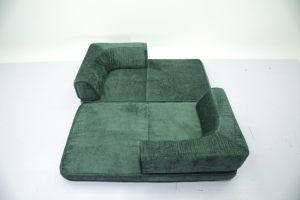 Sofá Cama Acolchado de Terciopelo para Apartamentos Pequeños |   Sofá Modular Rectangular Plegable para 2 Personas, Diseño Urbano Minimalista - Product Image 6