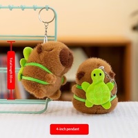 Porte-clés poupée Capybara en peluche rembourrée, 10 cm (4 pouces), en coton, mignonne, motif frites et pain, pendentif de sac à dos, pour machine à griffes