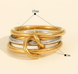 OEM ODM LEPAI Bagues en Zircone Multicouche Bicolores à Maillons Entrelacés, Bague de l'Éternité Anti-Anxiété - Product Image 2