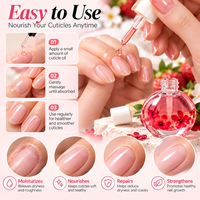 Huile pour cuticules naturelle 30 ml avec logo personnalisé, parfum de fleurs et de fruits, enrichie en vitamine E, hydratant pour les ongles et les cuticules, pour les doigts et les orteils