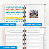 Cuaderno de Papel Ecológico A5 con Espiral y Estampado Personalizado en Dorado, Diario Personalizado, Agenda, Organizador Diario, Semanal y Mensual