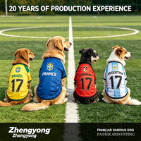 Maillot de football personnalisé OEM ODM pour animaux de compagnie, maillot d'équipe nationale pour chien, vêtements et tenues de sport pour animaux de compagnie