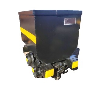 Fixed Steel Mine Material Cart Four-Wheel Yellow Powder Coated Durable Industrial <b>Transport</b> Cart - Product Image 5
