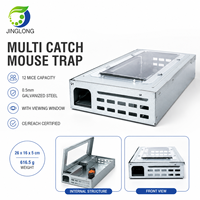 Piège à rats automatique multi-capture en acier, boîte noire solide pour appâts à souris, lutte antiparasitaire animale, petit format personnalisé