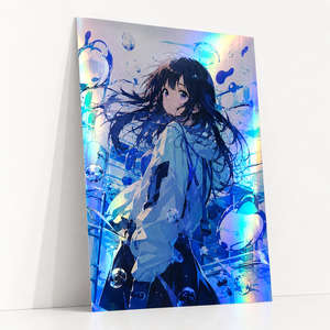 Affiches d'art personnalisées en feuille métallique, impressions holographiques métalliques Anime/<span class=keywords><strong>Manga</strong></span>, illustrations d'exposition, merchandising décoratif mural, affiches Holo Fanart - Product Image 2