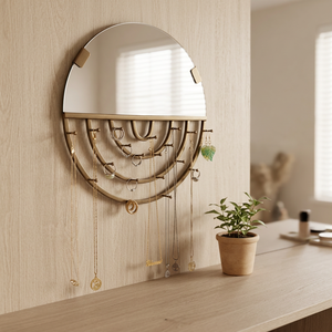 Miroir encadré en laiton de luxe moderne avec support à bijoux pour la décoration intérieure - Vente en gros - Product Image 2