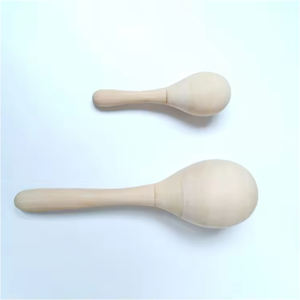 Penjualan laris X-WM01 mainan palu pasir kocokan instrumen musik balita grosir Maraca kayu polos bayi - Product Image 2