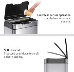 <span class=keywords><strong>Cubo</strong></span> <span class=keywords><strong>de</strong></span> <span class=keywords><strong>basura</strong></span> CF <span class=keywords><strong>de</strong></span> acero inoxidable <span class=keywords><strong>de</strong></span> 50L, inodoro <span class=keywords><strong>de</strong></span> 13 galones, cocina, baño, Sensor <span class=keywords><strong>de</strong></span> movimiento eléctrico sin contacto, <span class=keywords><strong>cubo</strong></span> <span class=keywords><strong>de</strong></span> <span class=keywords><strong>basura</strong></span> inteligente automático - Product Image 3