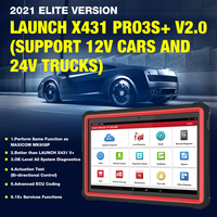 Outil de diagnostic complet 2-en-1 pour voitures/camions 12V/24V X431 PRO3S+ HDIII avec fonctions guidées BT/WiFi pour VW/Audi et plus de 30 fonctions de réinitialisation