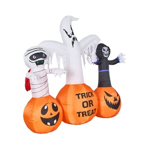 Halloween <b>Inflatables</b> Pumpkin Outdoor Decoration Mummy Ghost with Blow up Pumpkin <b>Inflatables</b> Decorations - Product Image 2
