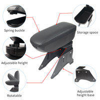 Boîte d'accoudoir universelle pour voiture avec base en métal, boîte de rangement pour console centrale, accessoires de modification de l'intérieur de la voiture