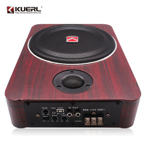 Subwoofer para coche KUERL de 8 pulgadas, 12V, ultrafino, con tweeter para uso debajo del asiento, color madera de melocotón - Product Image 3