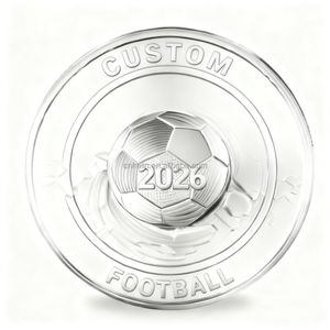 2026 Maßgefertigte 3D-Metallkunst Hersteller Sport Fußball Souvenir 1 Unze Gold Silber Challenge Prägemünze - Product Image 5