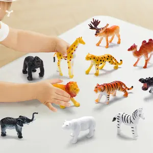 Yeni çocuklar gerçekçi plastik oyuncak atlar kurt aslan kaplan zürafa çocuk gelişimi pvc figürler güvenli malzeme pürüzsüz yüzey