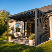 Pergola Bioclimatique Murale en Aluminium Écologique avec Toit à Lames Motorisées Étanche pour Jardin et Extérieur