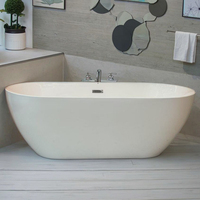 Baignoire autoportante ovale moderne en acrylique avec drain, pour intérieur/extérieur, bain à remous d'angle, certifiée CUPC, robinet inclus, pour hôtels, garantie 3 ans