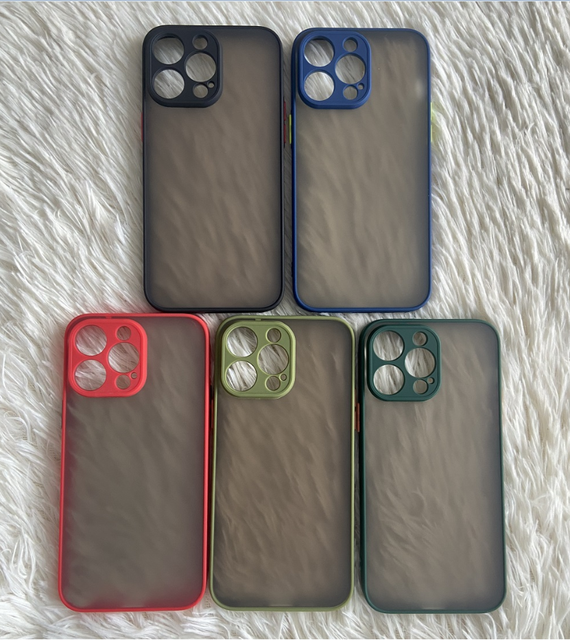For Samsung S10 Fashion Matte Smooth Feel Transparent PC Phone Cover for iPhone 16 15 14 13 Shockproof Smoke Bumper Phone Case