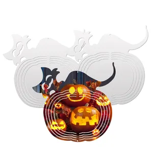 Us warehouse wind spinner sublimation blank 10 8 pollici 3D alluminio chime Wind Powered scultura cinetica Spinner sospensione Trim