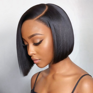 Vente en gros perruques courtes péruviennes sans colle pour femmes noires perruque vietnamienne naturelle droite Hd dentelle frontale cheveux humains Bob - Product Image 4