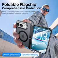 Étui de protection magnétique transparent mat avec support pour iPhone Duo 5G, compatible avec la recharge sans fil, avec film de protection d'écran en verre