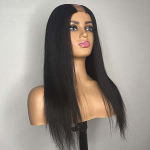 Venta al por mayor de alta calidad de Color Natural U parte Peluca de cabello humano <span class=keywords><strong>en</strong></span> forma de <span class=keywords><strong>V</strong></span> mujeres negras <span class=keywords><strong>V</strong></span> parte Peluca de cabello humano - Product Image 3