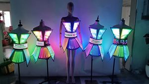 Robe LED pour <span class=keywords><strong>femme</strong></span> avec jupe argentée sexy, costume de scène pour DJ, <span class=keywords><strong>chanteuse</strong></span>, costume de cosplay - Product Image 5