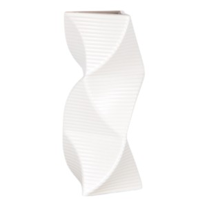 Vaso in ceramica ondulato e scultoreo, decorazione d'accento per la casa, con profilo ritorto, per soggiorno e esposizione domestica - Product Image 2