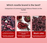 Teh Bunga Hibiscus Kering Premium 115g/Kotak-100% Teh Herbal Alami Bebas Kafein dalam Kemasan Massal untuk Kesehatan & Minuman Sehat
