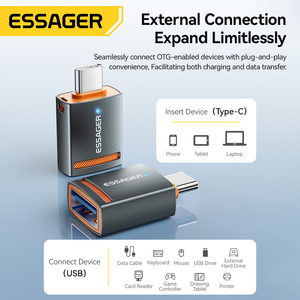Essager ES-OTG17 <span class=keywords><strong>OTG</strong></span> Loại C Để <span class=keywords><strong>USB</strong></span> Một Adapter Kết Nối Hỗ Trợ Ổ Đĩa Flash <span class=keywords><strong>USB</strong></span> Một Loại C Nữ Để Micro <span class=keywords><strong>USB</strong></span> C Nam Adapter - Product Image 2