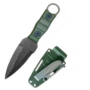 Petit couteau droit à lame fixe en acier inoxydable avec étui, manche en PP, couteau de poche EDC pour la survie en plein air, la chasse et le camping - Product Image 4