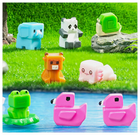 Statue d'animal de jardin 3D originale, faite à la main, en résine, Axolotl, grenouille, escargot, éléphant, vache et panda, figurines de dessin animé