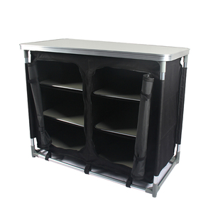 Tavolo da cucina pieghevole stazione di cottura portatile da esterno cucina da <span class=keywords><strong>campeggio</strong></span> in alluminio con Organizer di stoccaggio - Product Image 1