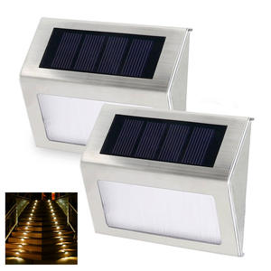 Lampe solaire pour escalier, lumière murale extérieure 3LED, acier inoxydable, éclairage de jardin, lumière de marche, éclairage solaire LED pour cour - Product Image 3