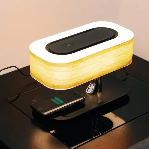 High Quality 2023 Amazon Trending Gift desktop tree table lamp bluetooth speaker wireless charger for smart luxury home decor