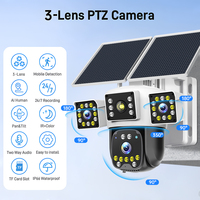 Cámara de Vigilancia Exterior Hieasy de Tres Lentes, PTZ 360, Audio Bidireccional, Seguimiento Automático, 9mp, Wifi, Inalámbrica, 4g, Sim, OEM