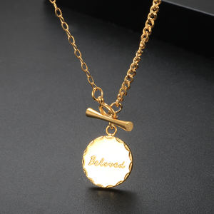 สร้อยคอทองคำแท้ K18เคลือบ PVD เสน่ห์อันเป็นที่รักเครื่องประดับสร้อยคอทองคำออกแบบเข็มกลัด OT - Product Image 6