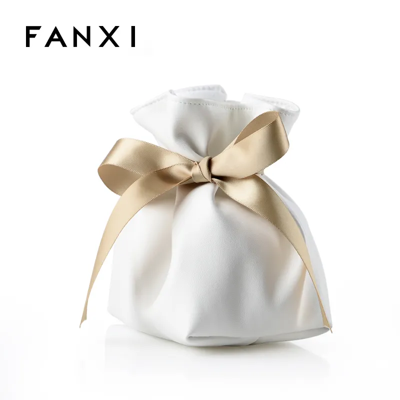 FANXI卸売エレガントなカスタムカラーギフトジュエリーバッグギフトポーチジュエリーPUレザーバッグ