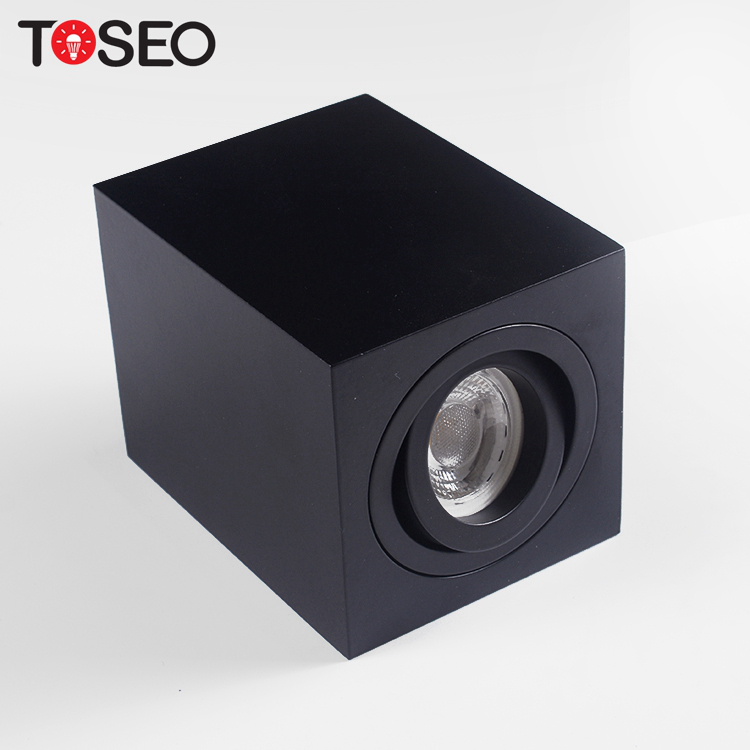 6W Surface Mount Adjustable Downlight GU10 Black Ceiling Mounted