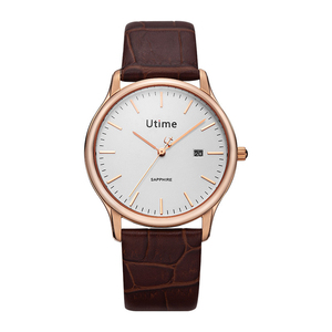 High Grade Leather Strap Steel Case Business Wristwatch Waterproof Mens Quartz <b>Watch</b> - Product Image 6