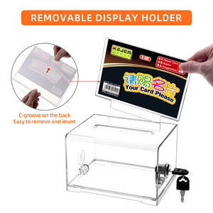 मतदान के लिए सुझाव बॉक्स भंडारण कंटेनर के लिए स्लॉट दान बॉक्स के साथ स्पष्ट मतपत्र बॉक्स - Product Image 5