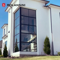 Rolansini AS2047 Nuevo diseño Ventanas fijas de doble acristalamiento Vidrio grande Ventanas de imagen de piso a techo rotas térmicamente