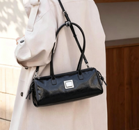 Sac fourre-tout de luxe en PU pour femme 2026, haut de gamme, à porter à l'épaule, en bandoulière ou sous le bras, nouvelle collection automne, en cuir huilé ciré, avec chaînes, portable