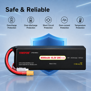 Batterie de drone OEM haute densité, haute capacité, semi-solide, 8000 mAh, 4S, 15,2 V, haute tension, pour UAS, UAV, VTOL - Product Image 3