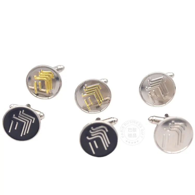 Wholesale custom make engraved logo luxury cufflinks metal gift cuff links for Men