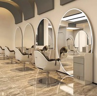 Miroir de salon moderne et durable en verre, mobilier de station de coiffure pour hôtels et centres commerciaux