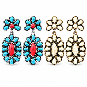 Orecchini Pendenti Turchesi da Donna, Gioielli alla Moda in Tono Avorio - Product Image 1