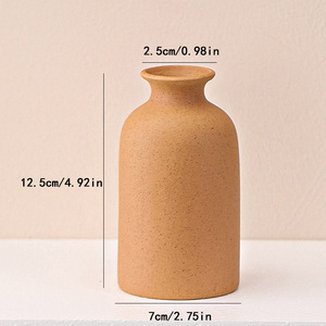Practical Hot Sale Modern Creative Brown Ceramic <b>Vase</b> Three Piece <b>Set</b> for Living Room Entryway Home Decor Display - Product Image 5